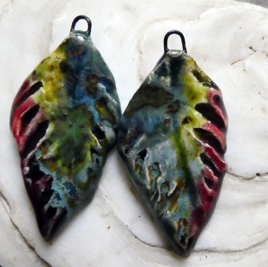 Ceramic Super Slim Autumn Leaf Charms #2