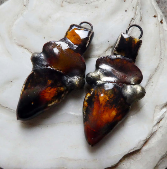 Ceramic Mixed Shape Stack Charms - Ironstone and Midas Gold