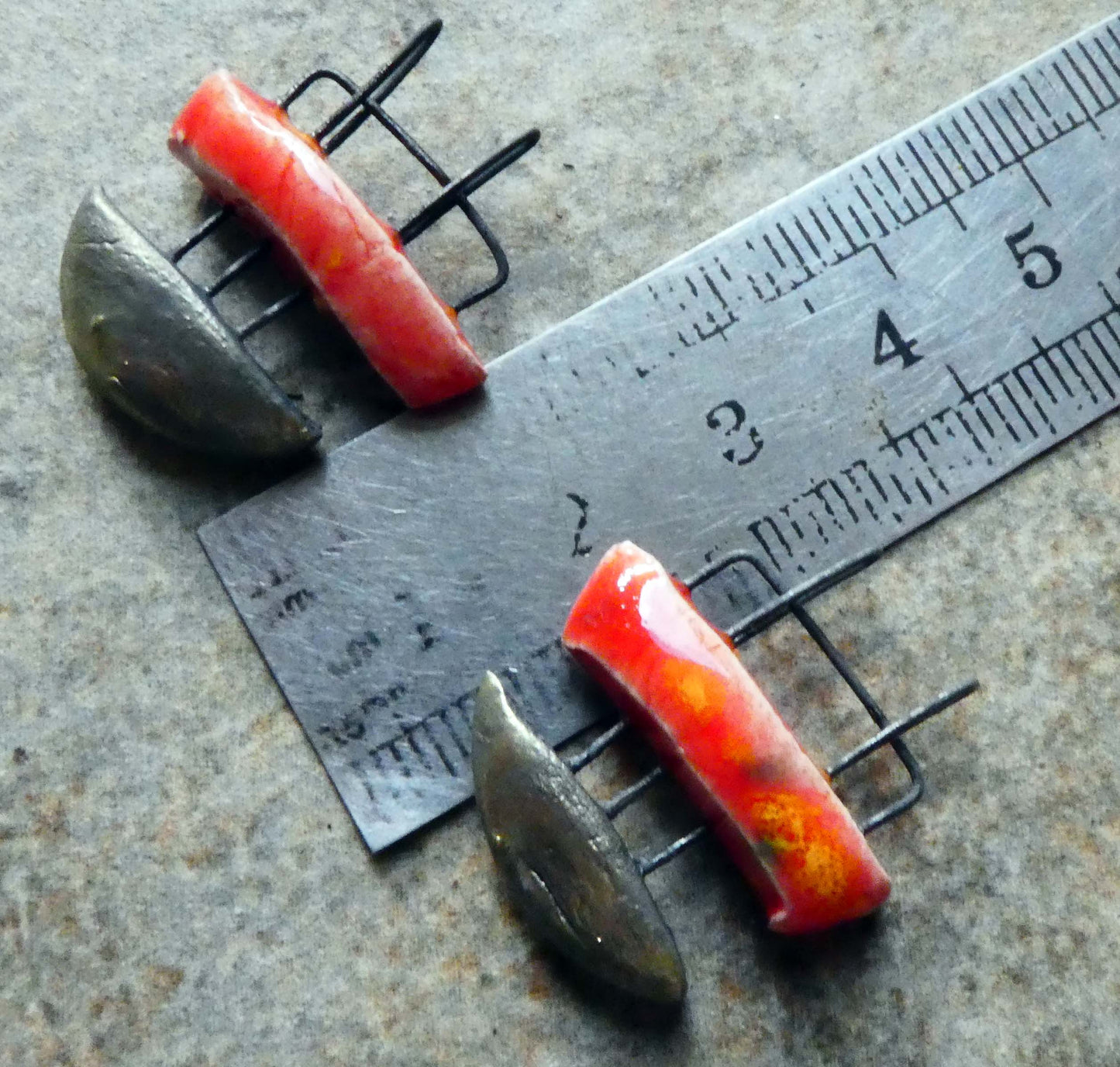 Ceramic Split Semi Circle Charms - Fruit Punch
