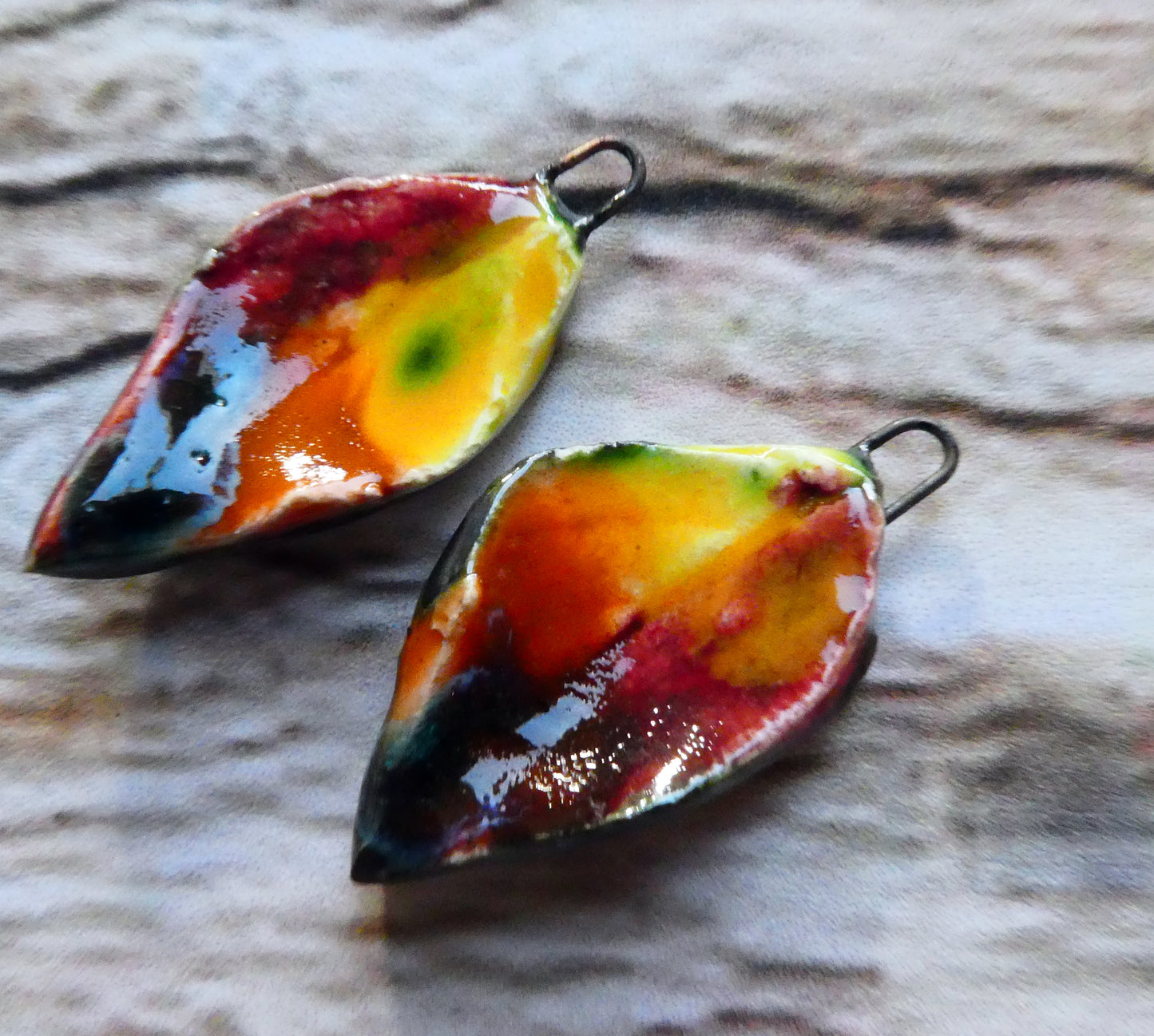 Ceramic Super Slim Autumn Leaf Charms #9
