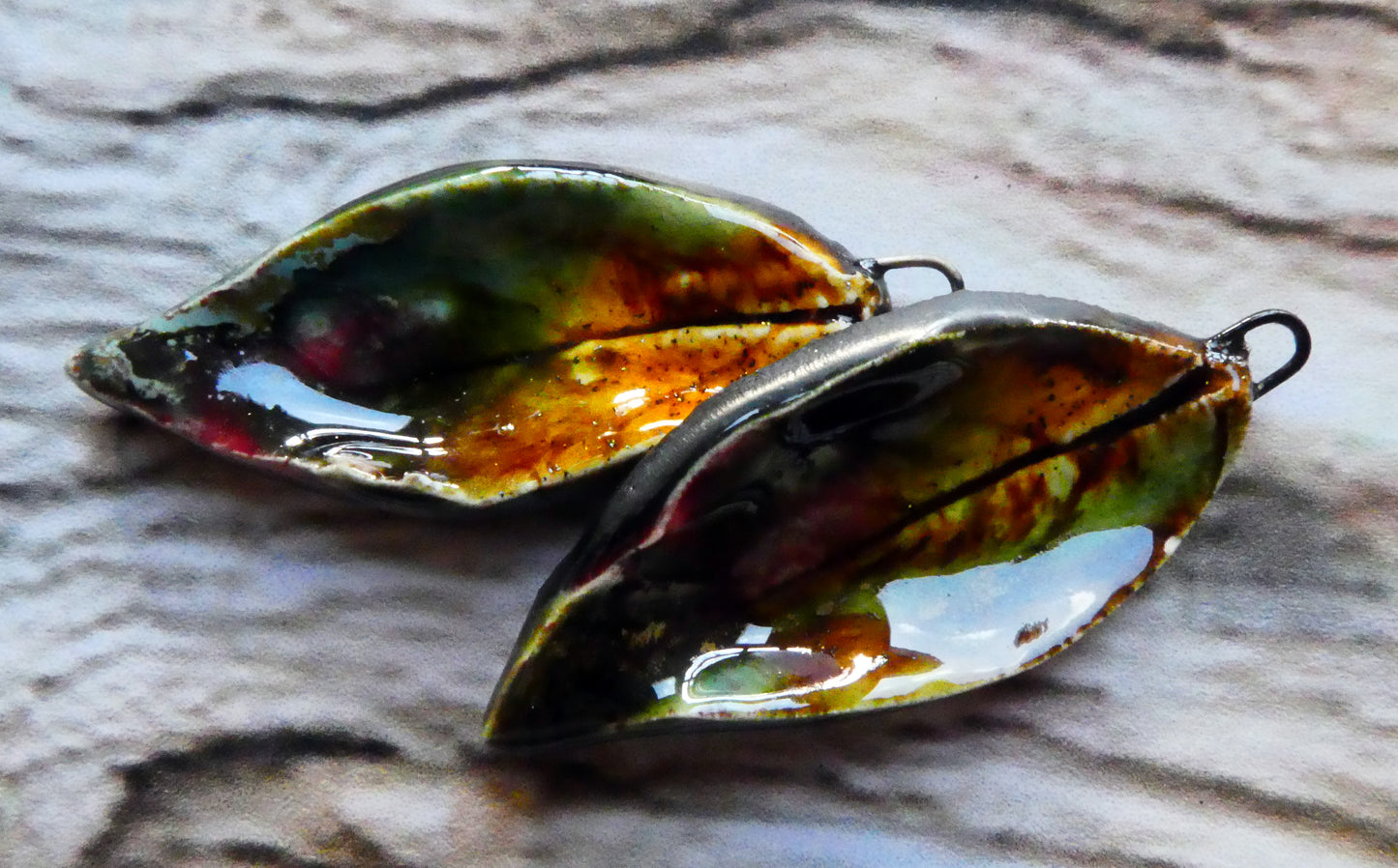 Ceramic Super Slim Autumn Leaf Charms #10