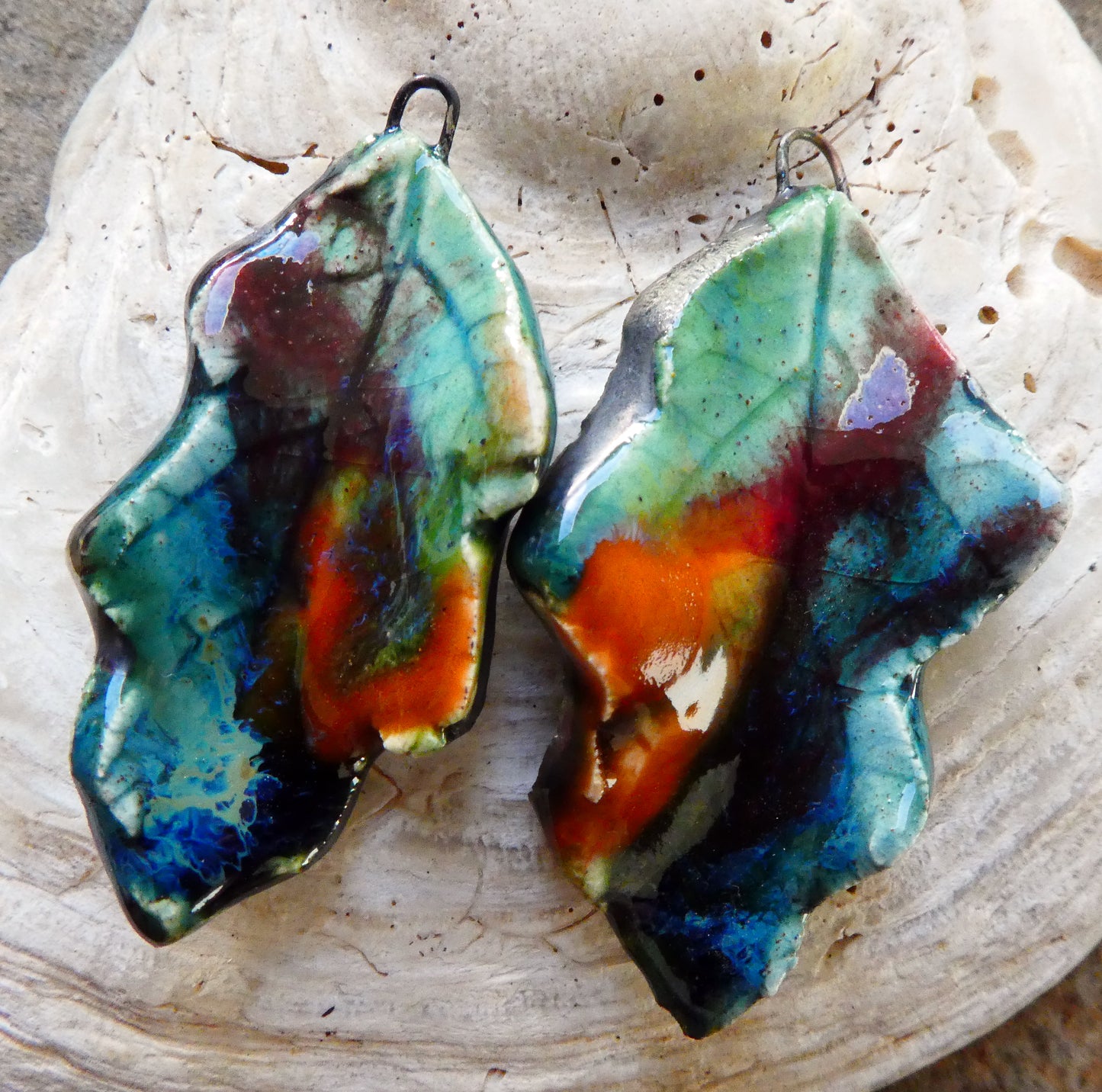 Ceramic Super Slim Autumn Leaf Charms #17