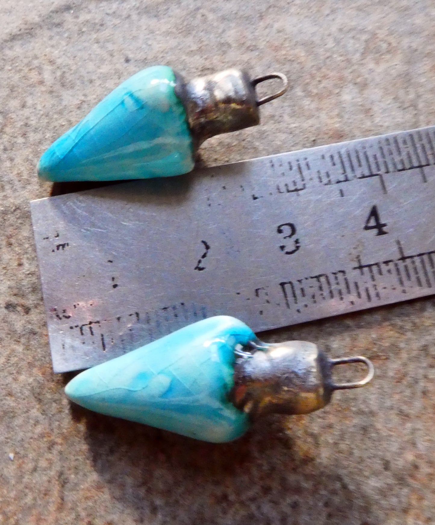 Ceramic Christmas Lights Earring Charms -Taunton Turquoise