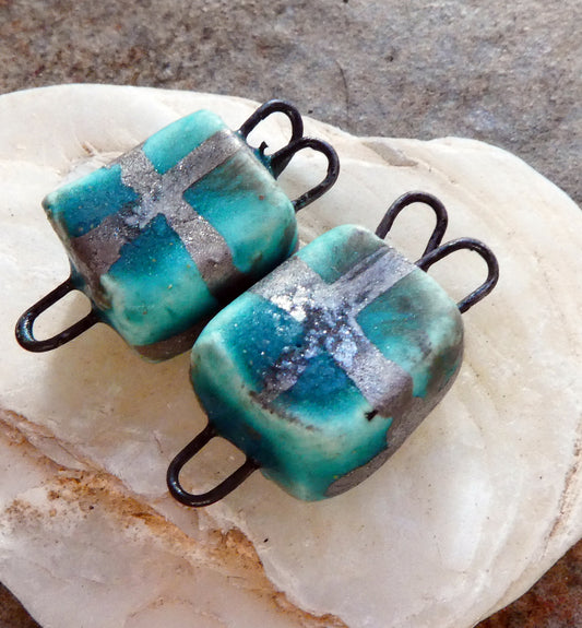 Ceramic Gift Box Connectors -Antique Turquoise