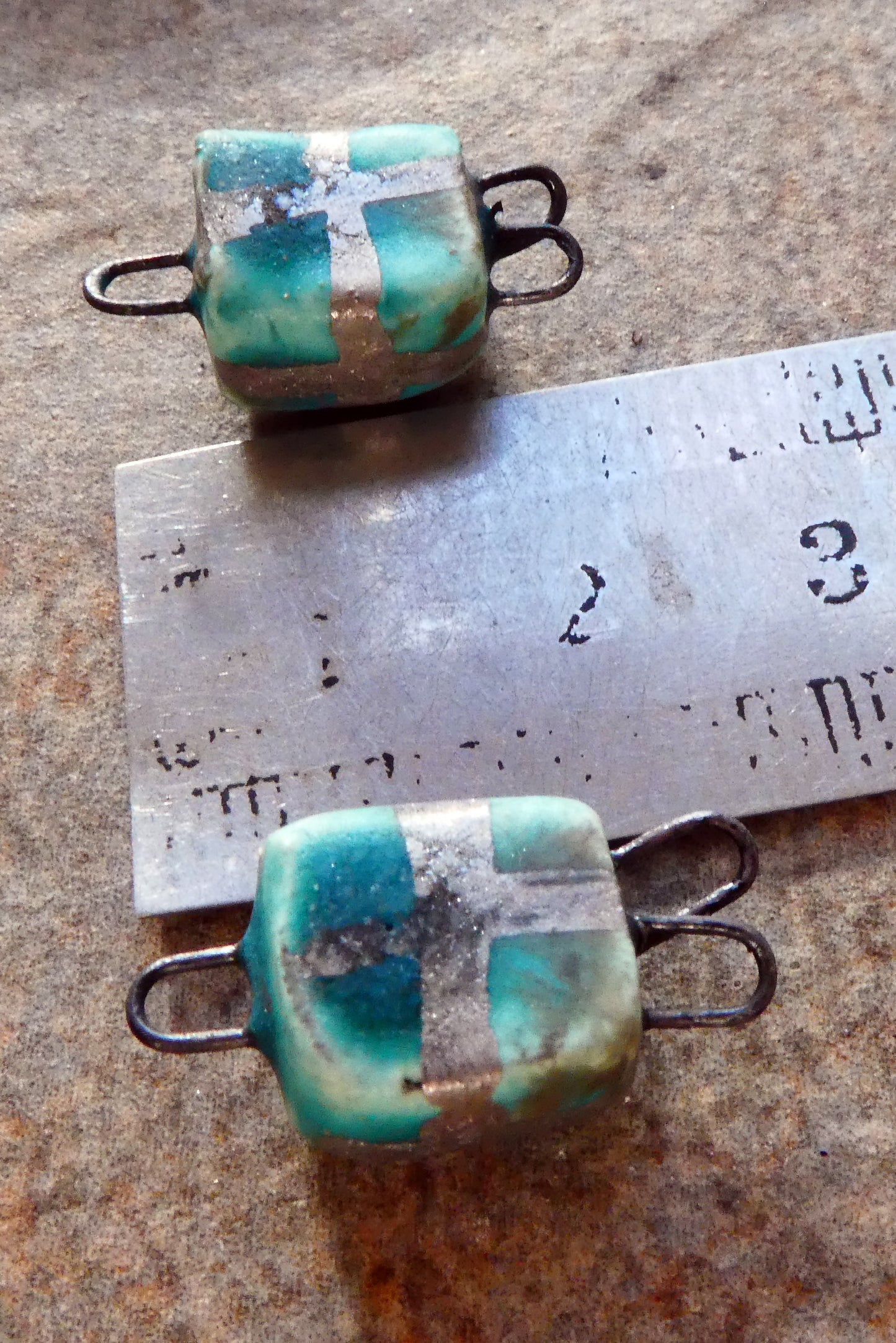Ceramic Gift Box Connectors -Antique Turquoise