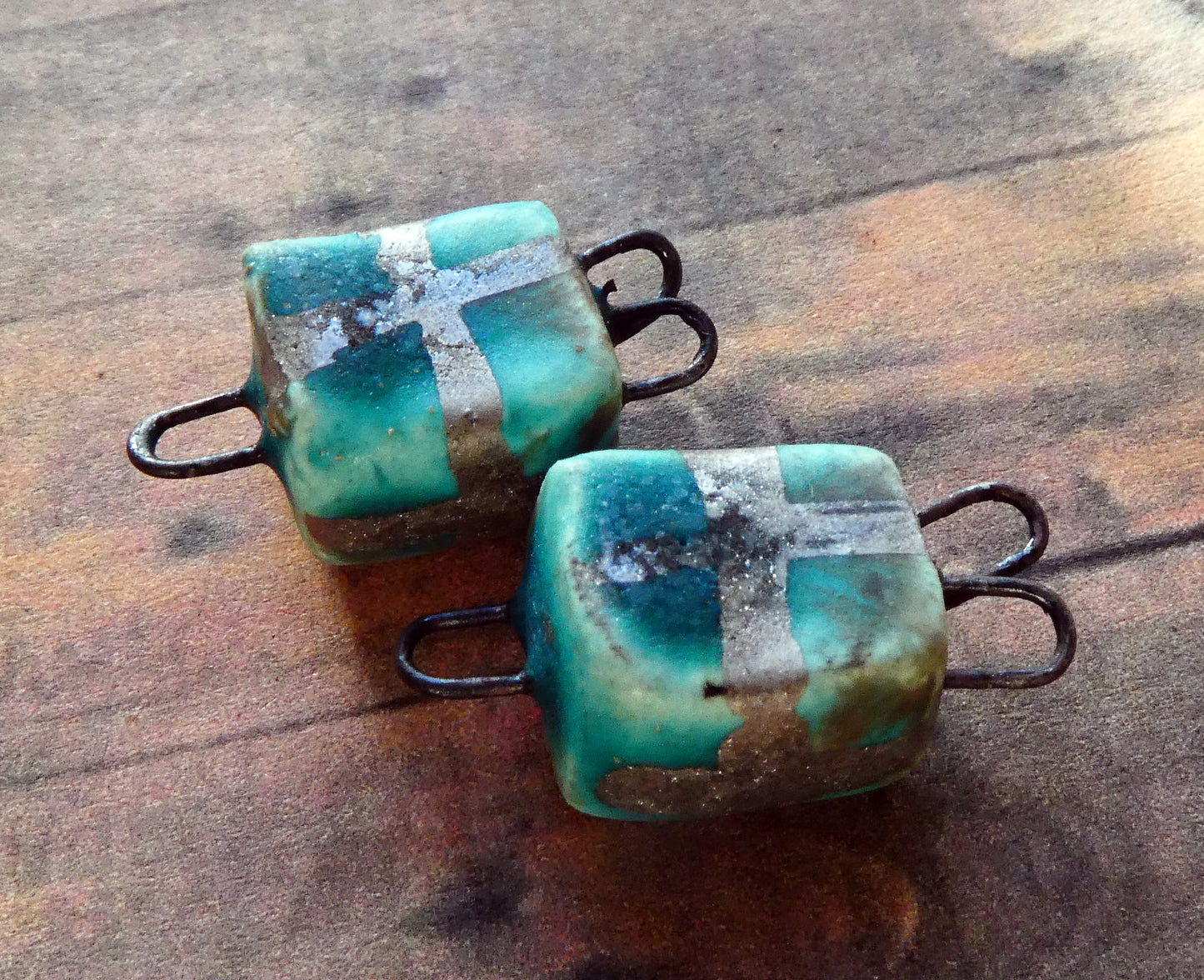Ceramic Gift Box Connectors -Antique Turquoise