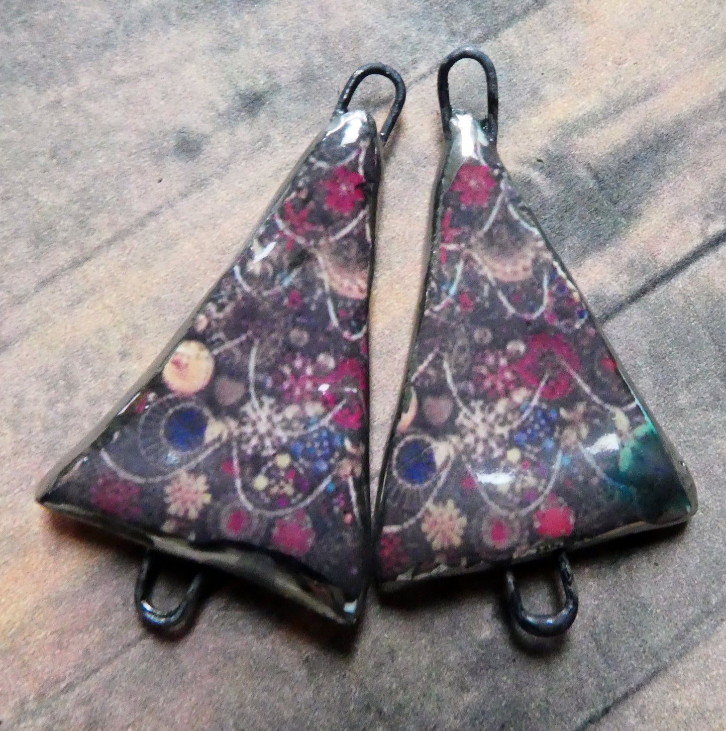 Ceramic Beaded Tree Decal Connectors #1