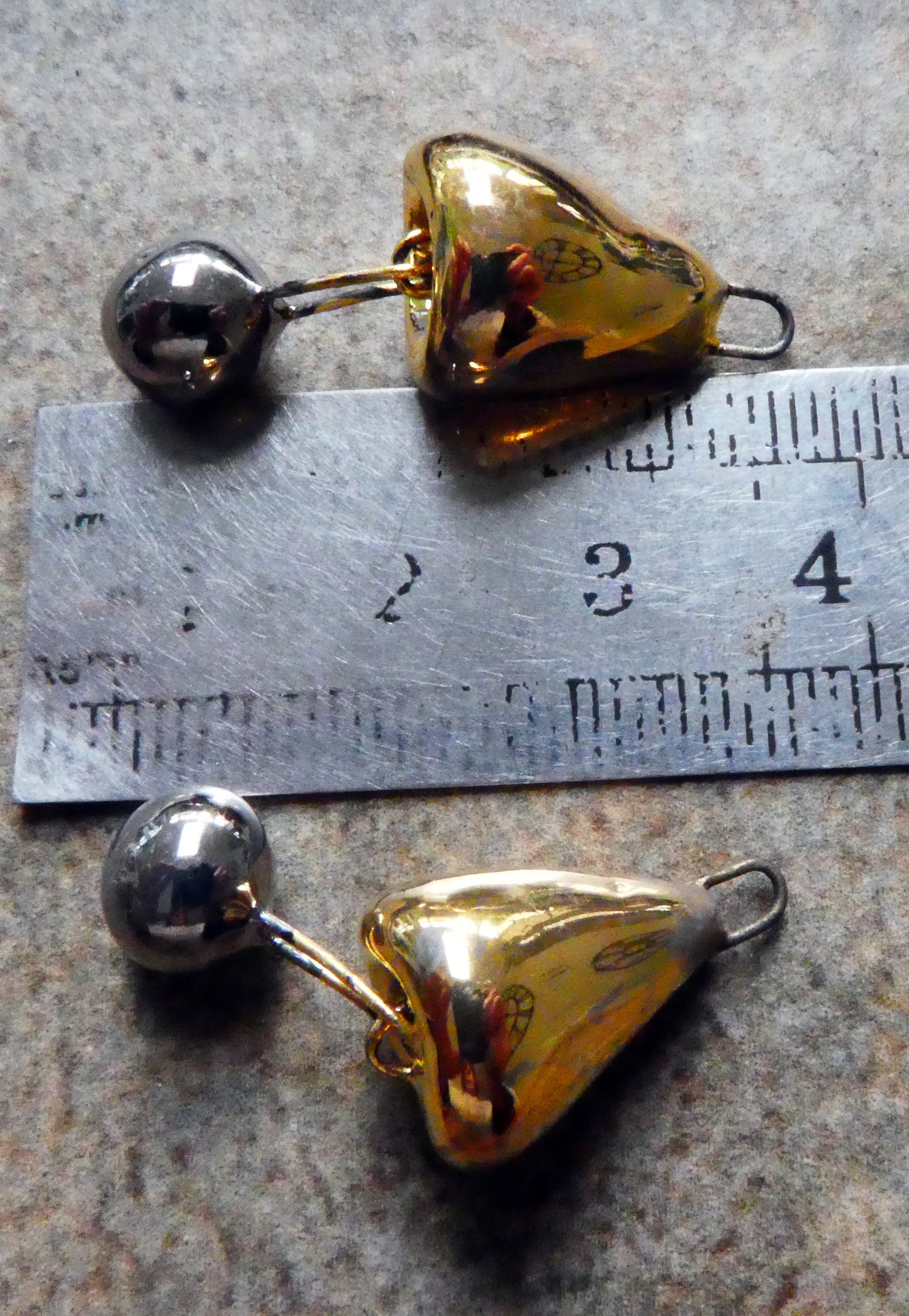 Ceramic Bell Dangles - Gold
