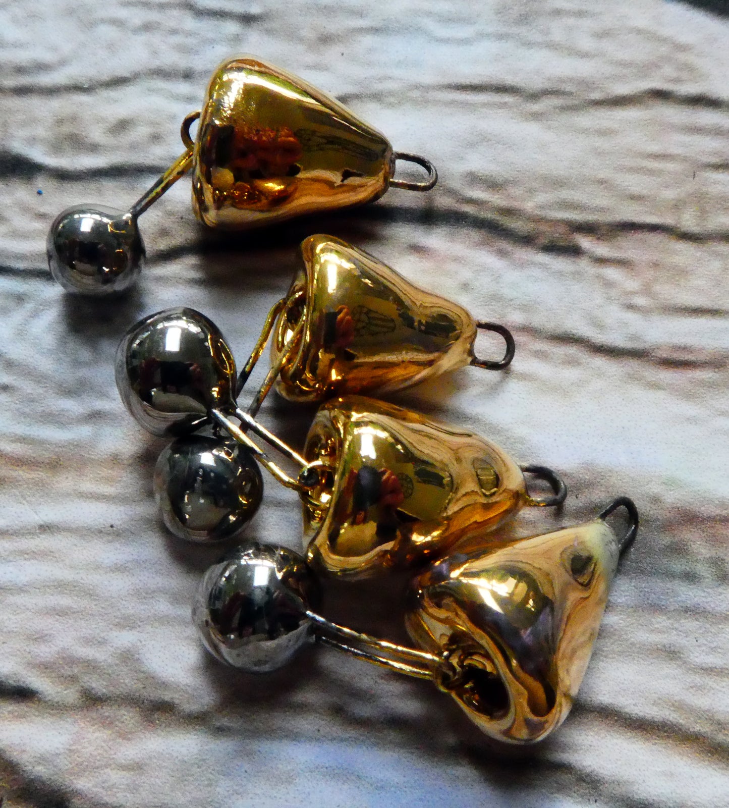 Ceramic Bell Dangles - Gold