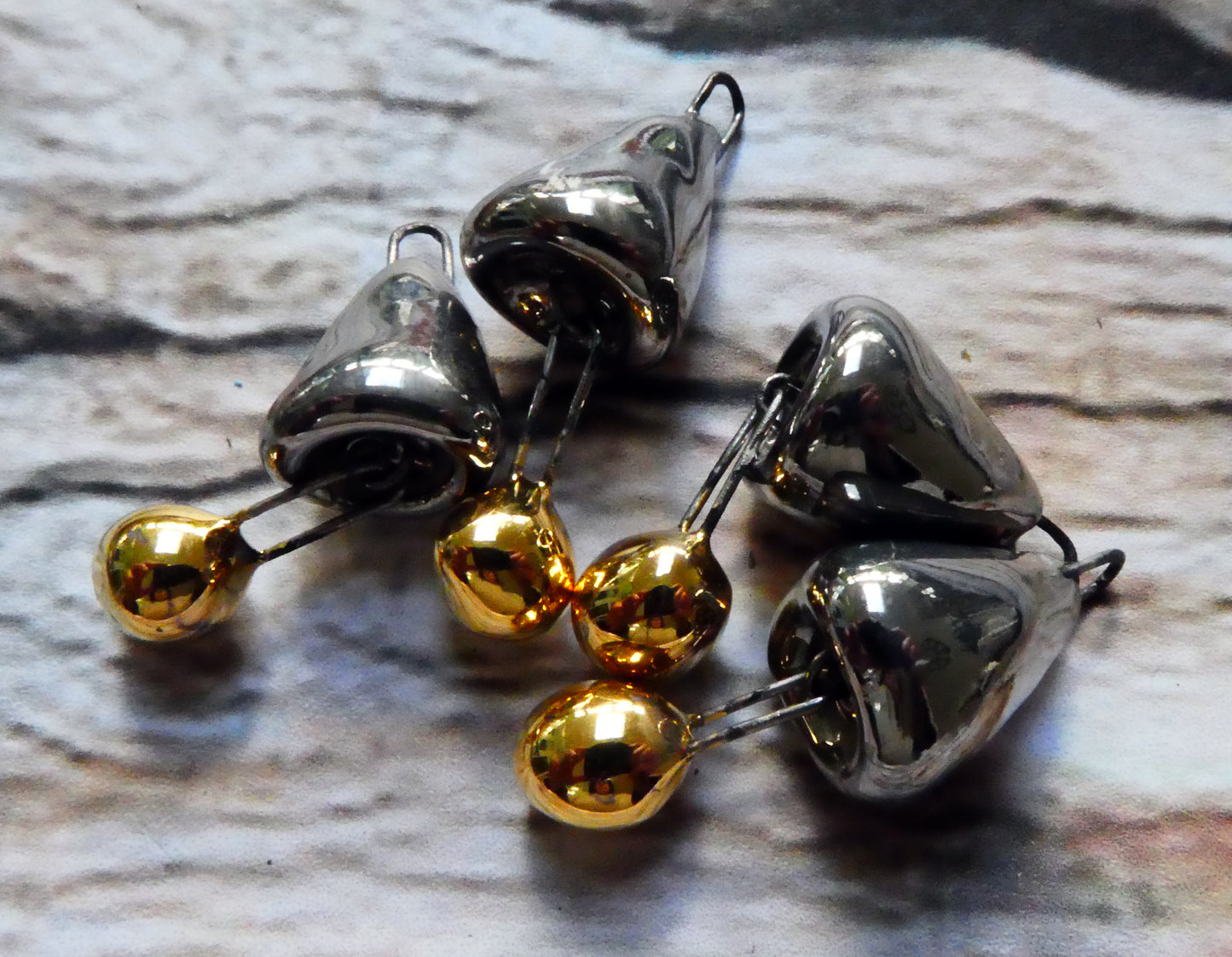 Ceramic Bell Dangles - Platinum