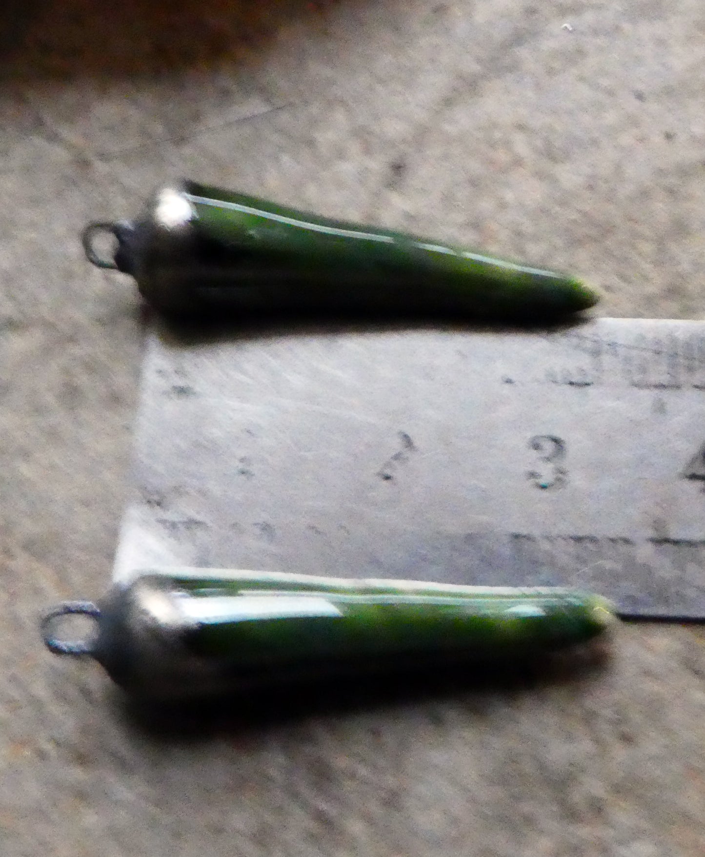 Ceramic Spikes Earring Charms -Emerald