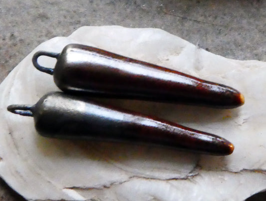 Ceramic Spikes Earring Charms -Autumn