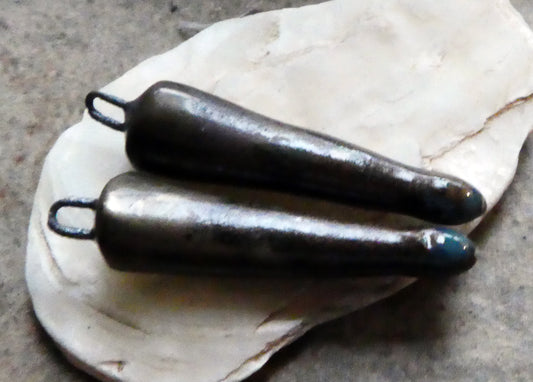 Ceramic Spikes Earring Charms -Burnished Bronze