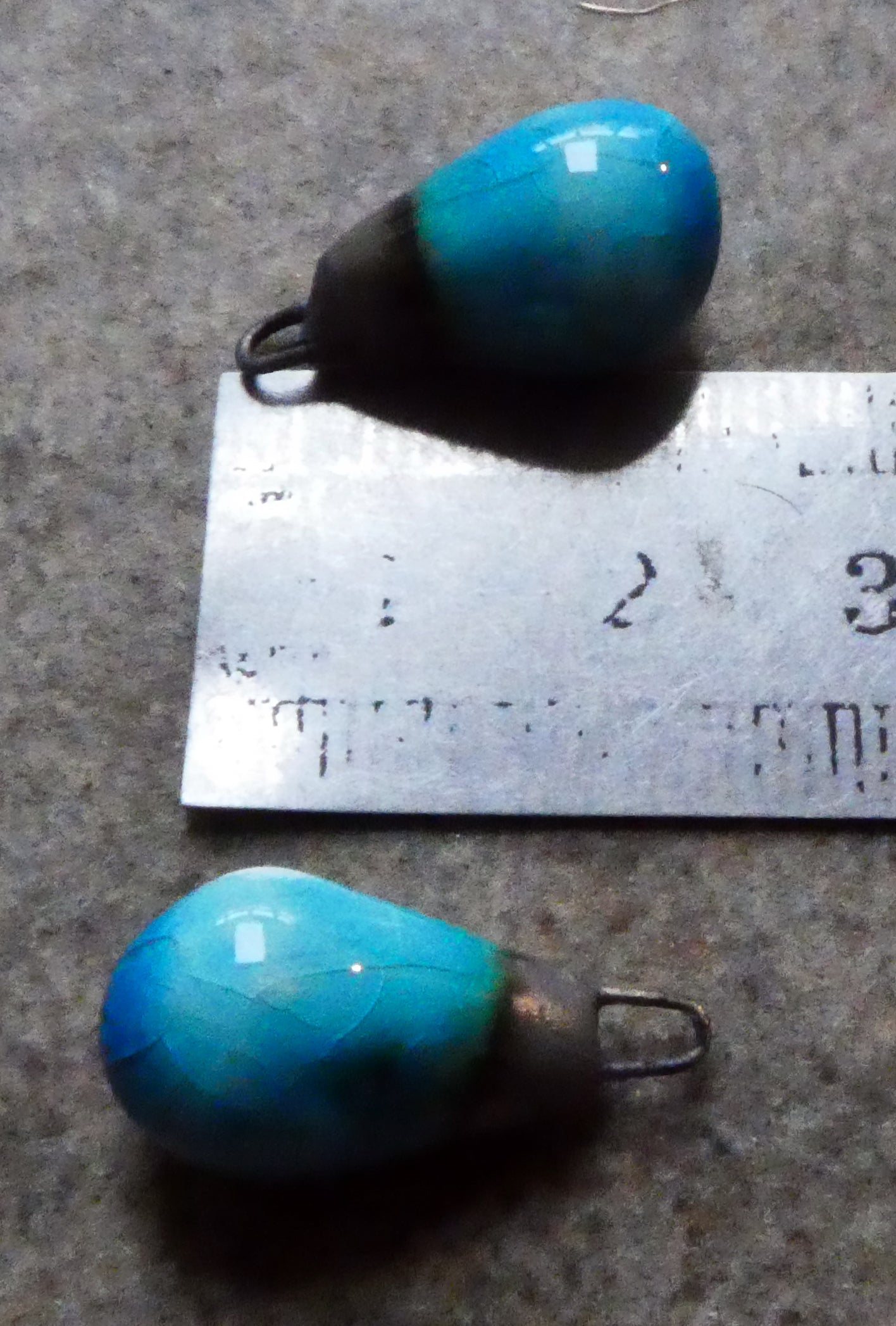 Ceramic Drops Earring Charms -Taunton Turquoise