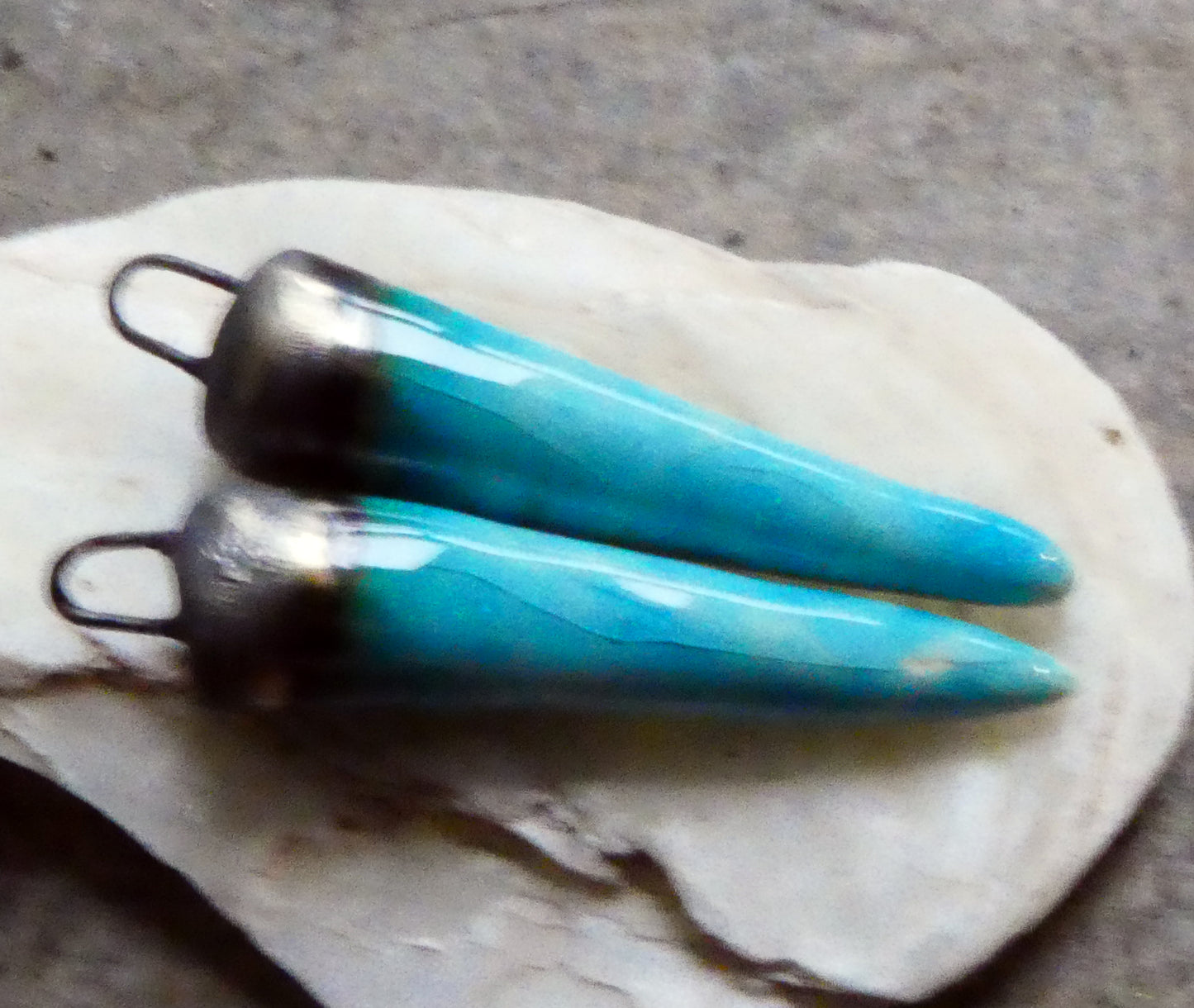 Ceramic Spikes Earring Charms -Taunton Turquoise