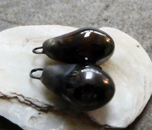 Ceramic Drops Earring Charms -Metallic Gold