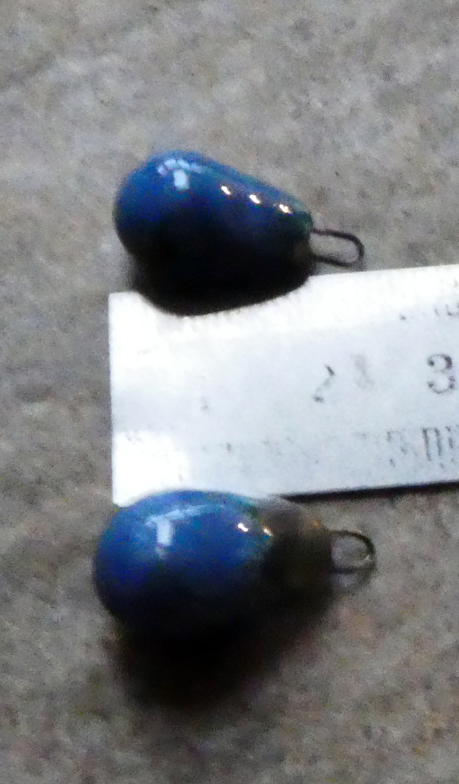 Ceramic Bronzy Drop Earring Charms - Soft Blue