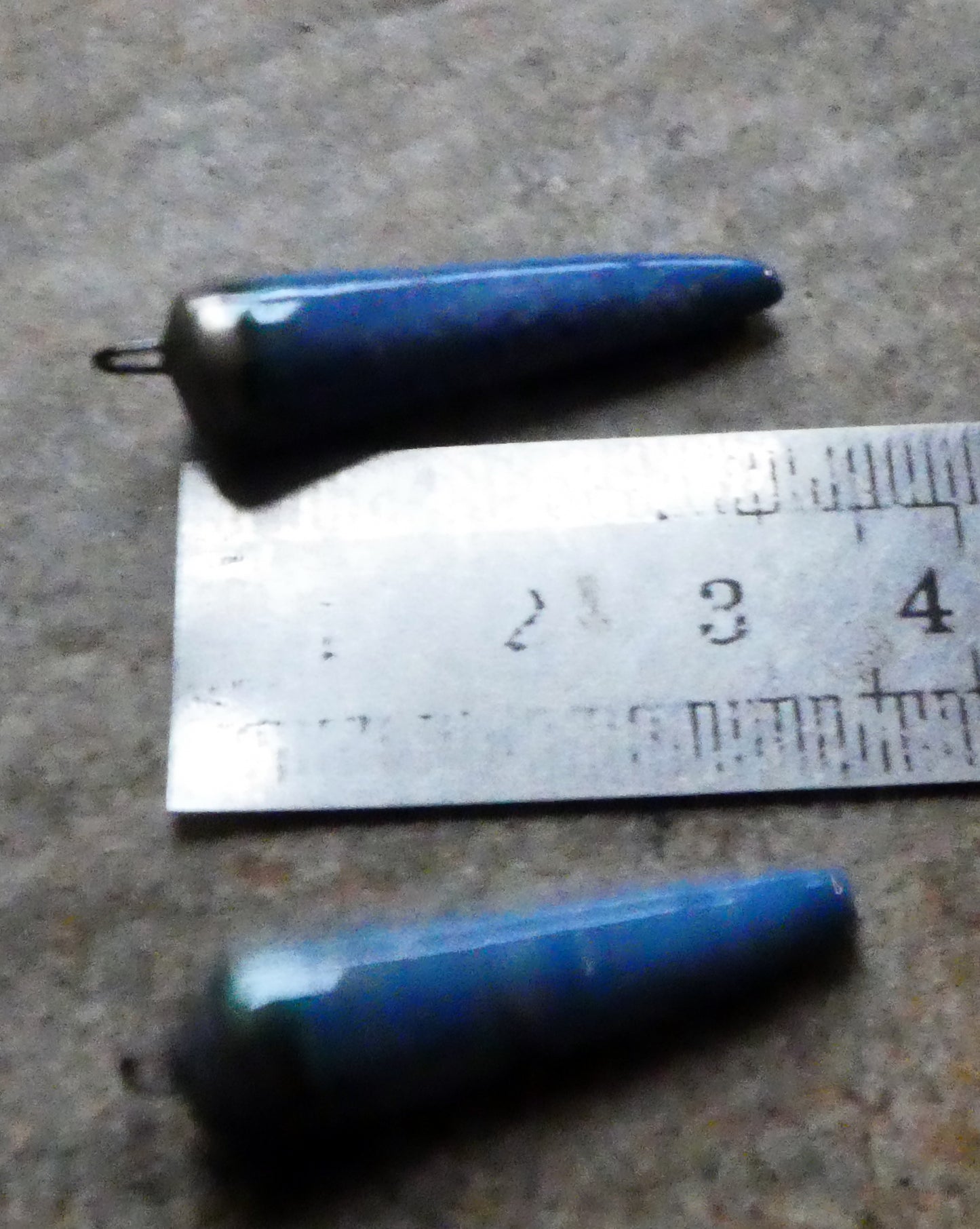 Ceramic Bronzy Spike Earring Charms - Soft Blue