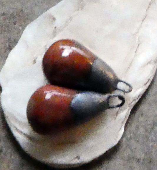 Ceramic Drops Earring Charms -Cactus Flower