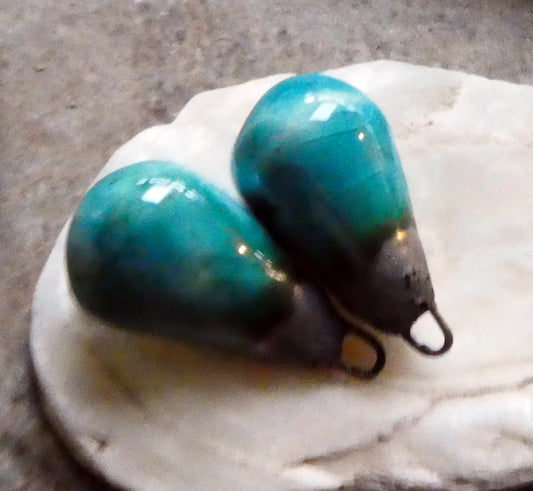 Ceramic Drops Earring Charms - Topaz