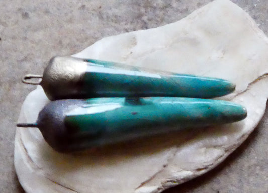 Ceramic Spikes Earring Charms - Topaz