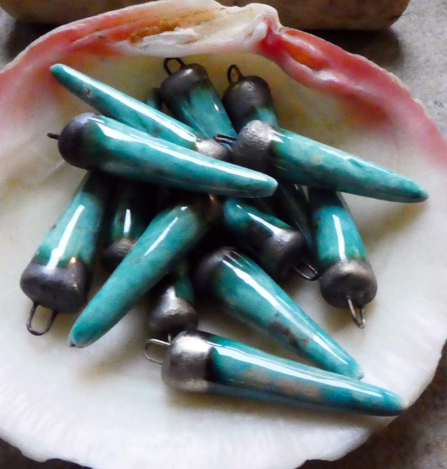 Ceramic Spikes Earring Charms - Topaz