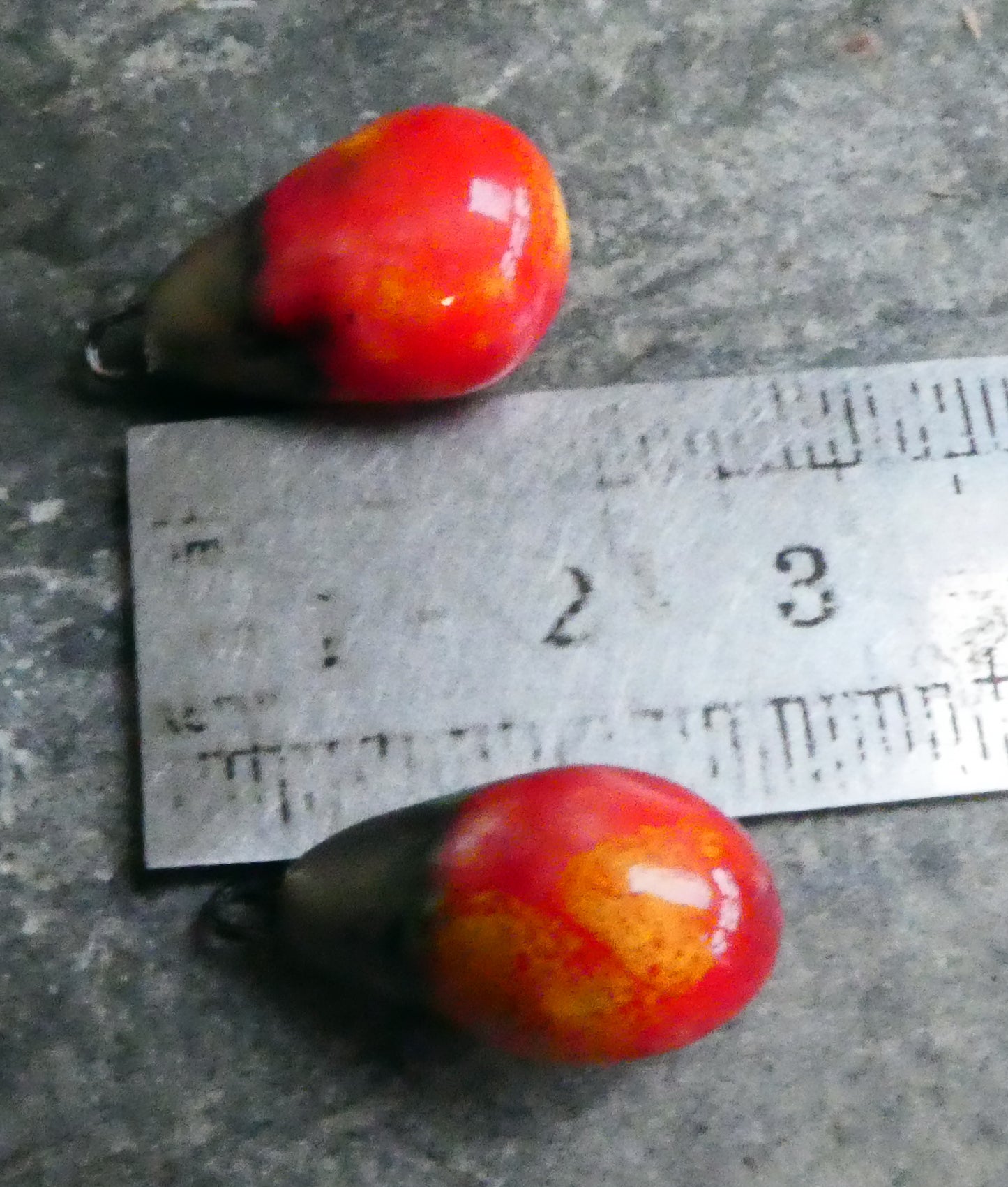 Ceramic Bronzy Drop Earring Charms -Fruit Punch