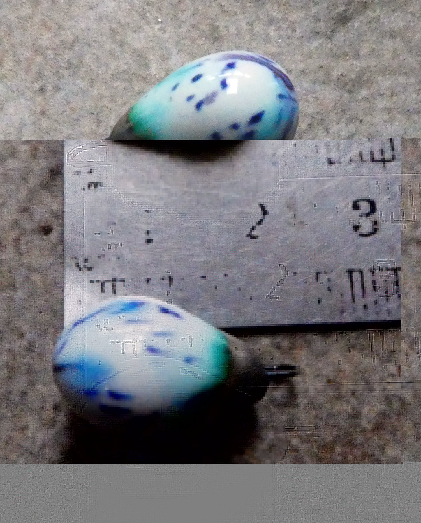 Ceramic Bronzy Drop Earring Charms - Wispy Blue