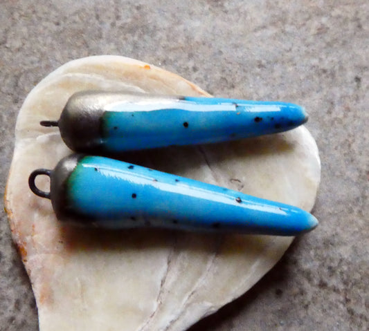 Ceramic Bronzy Spikes Earring Charms - Tranquil Earth