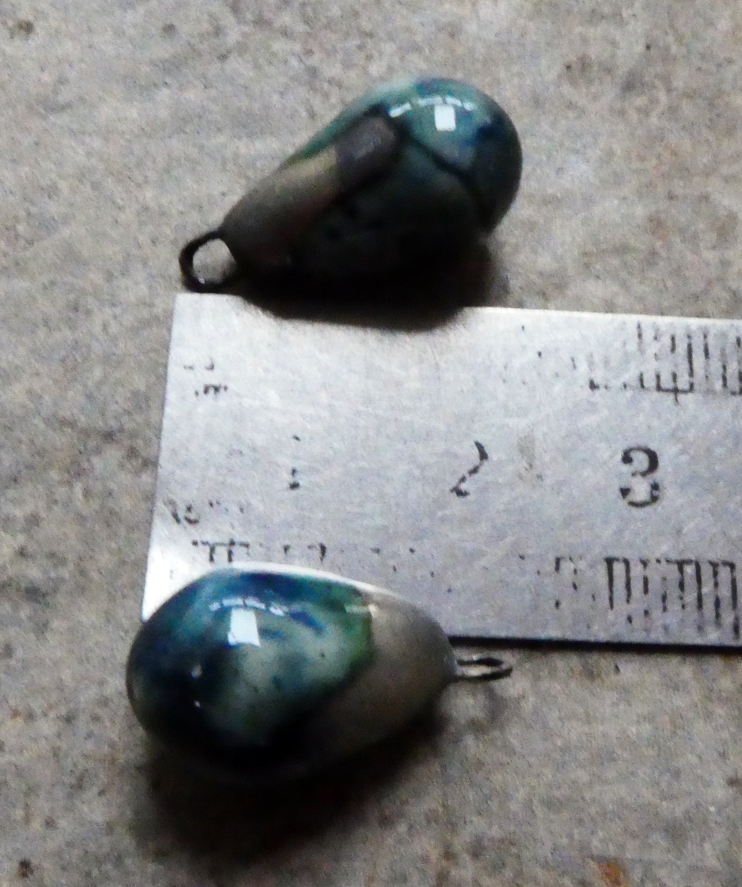 Ceramic Bronzy Drops Earring Charms - Sea Urchin