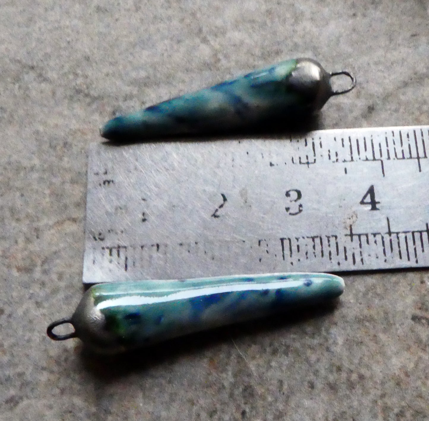 Ceramic Bronzy Spikes Earring Charms - Sea Urchin