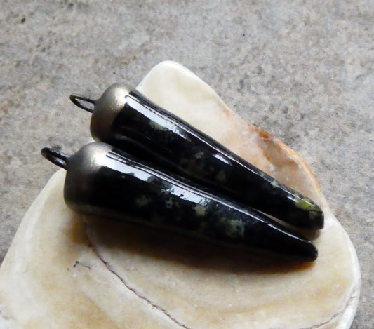 Ceramic Bronzy Spikes Earring Charms - Constellation