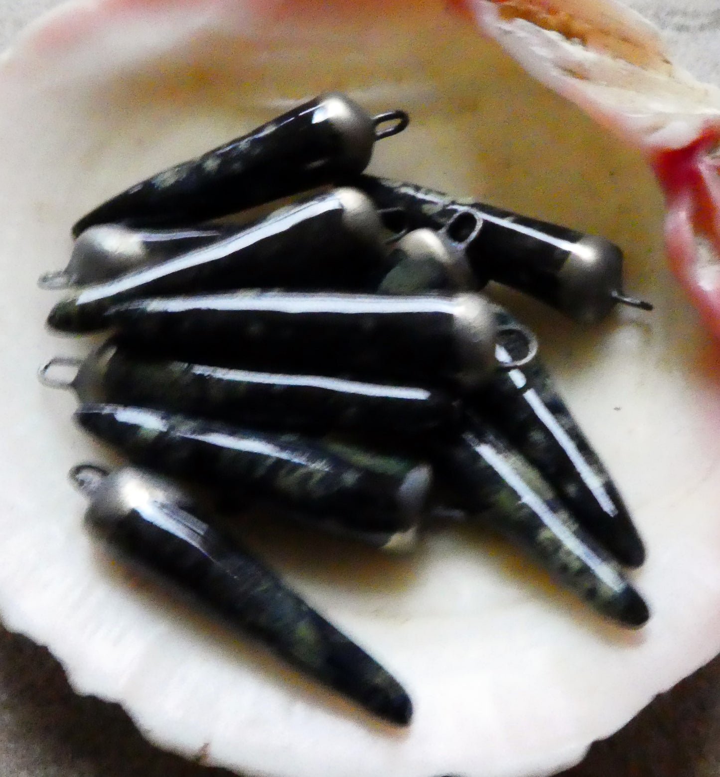 Ceramic Bronzy Spikes Earring Charms - Constellation