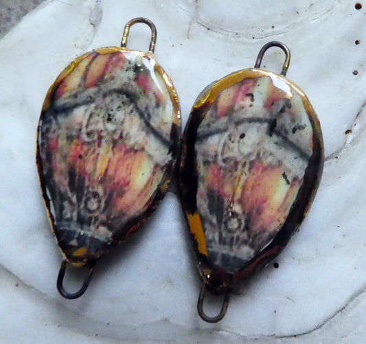 Ceramic Steampunk Hot Air Balloon Decal Connectors #11