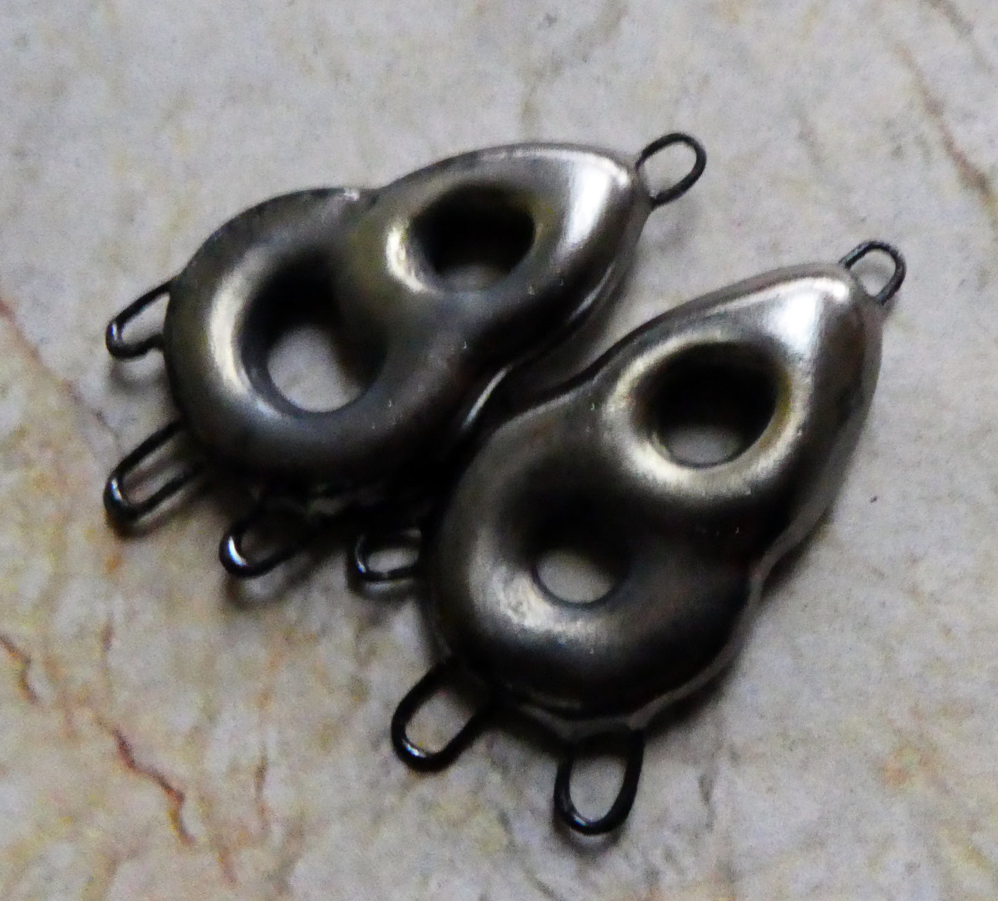 Ceramic Double Hoop Earring Connectors - Gloria