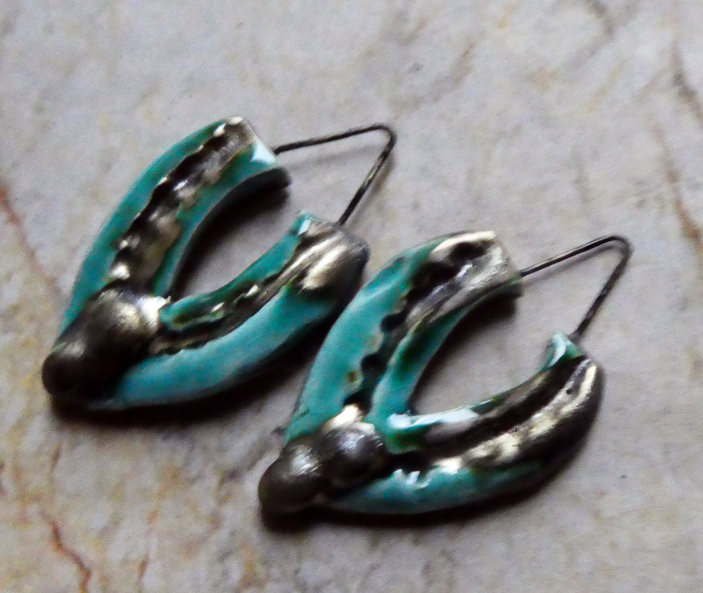 Ceramic V Shaped Earring Charms - Topaz