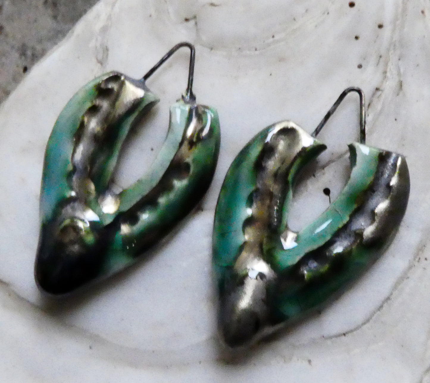 Ceramic V Shaped Earring Charms - Topaz