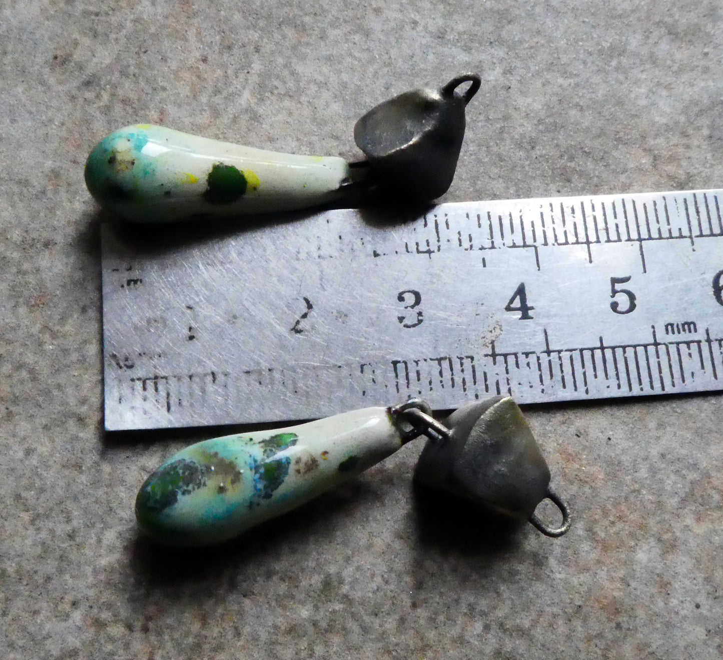 Ceramic Pyramid and Long Drop Dangles- Herb Garden