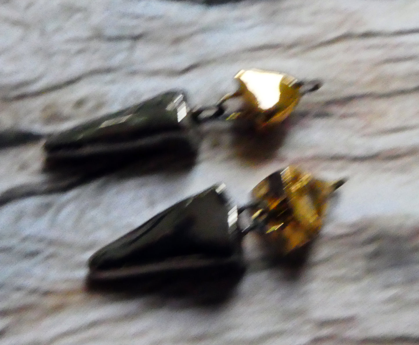 Ceramic Pyramid and Long Drop Dangles-Platinum and Gold