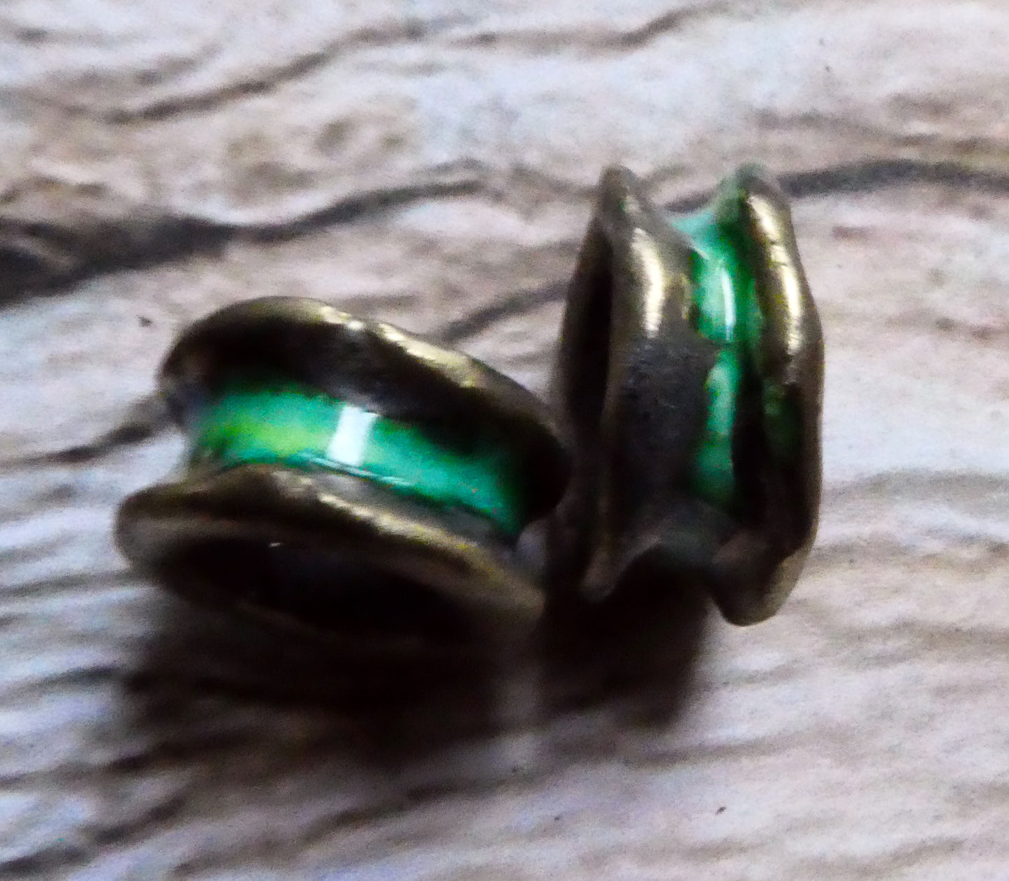 Ceramic Anticlastic Hoop Beads - Lime