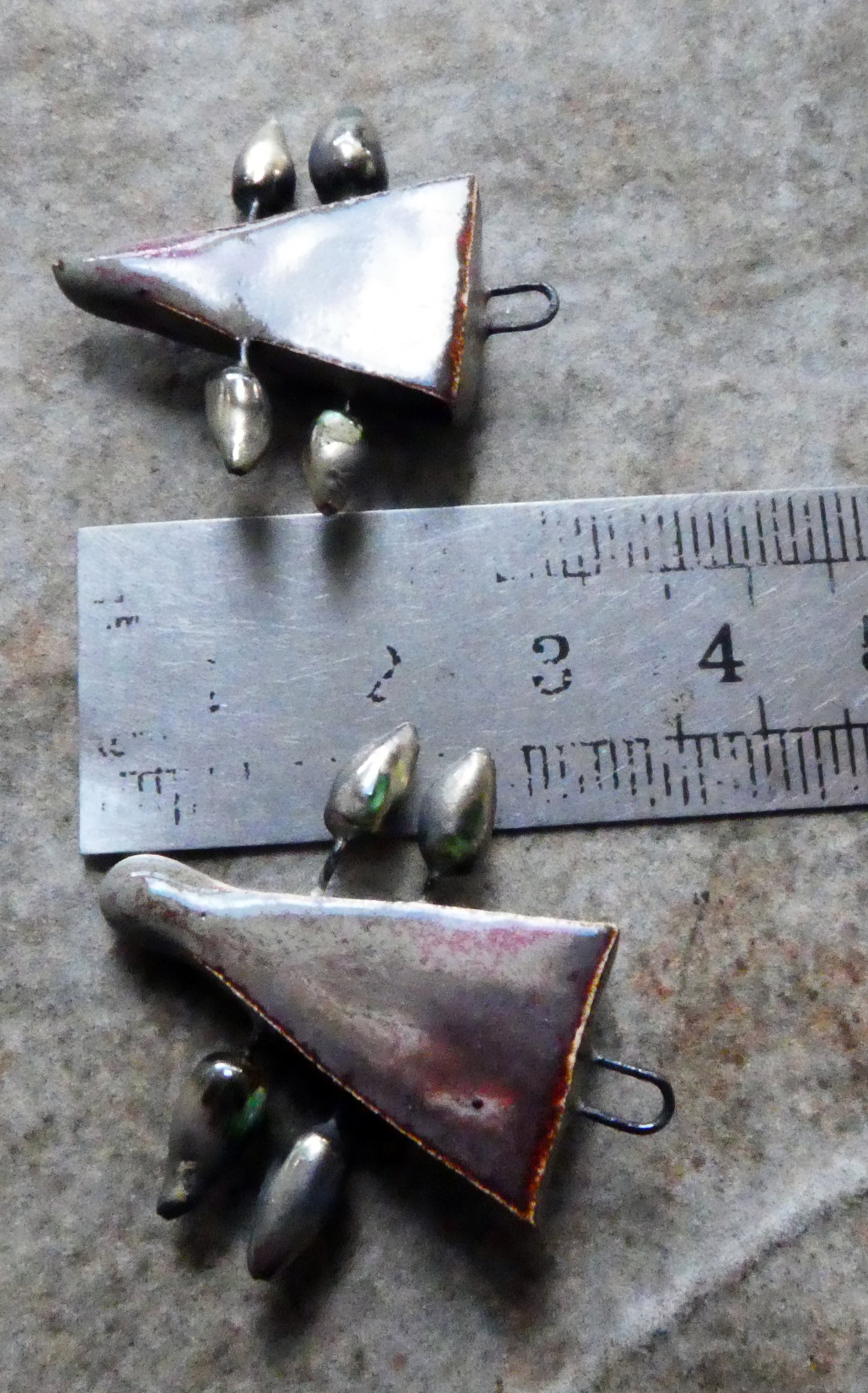 Ceramic Tribal Speared Dagger Charms - Volcanic Glow