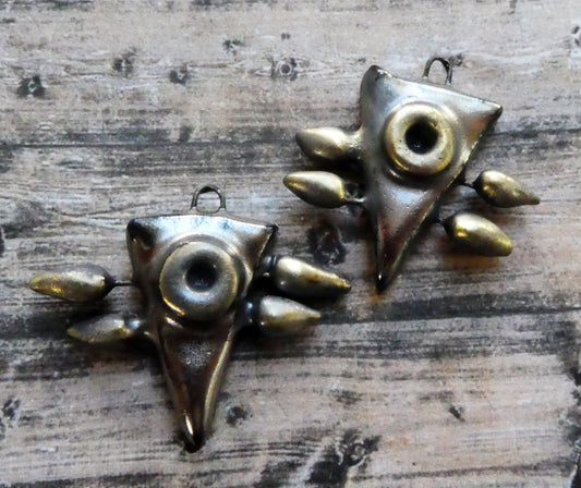 Ceramic Tribal Speared Dagger Charms - Gloria