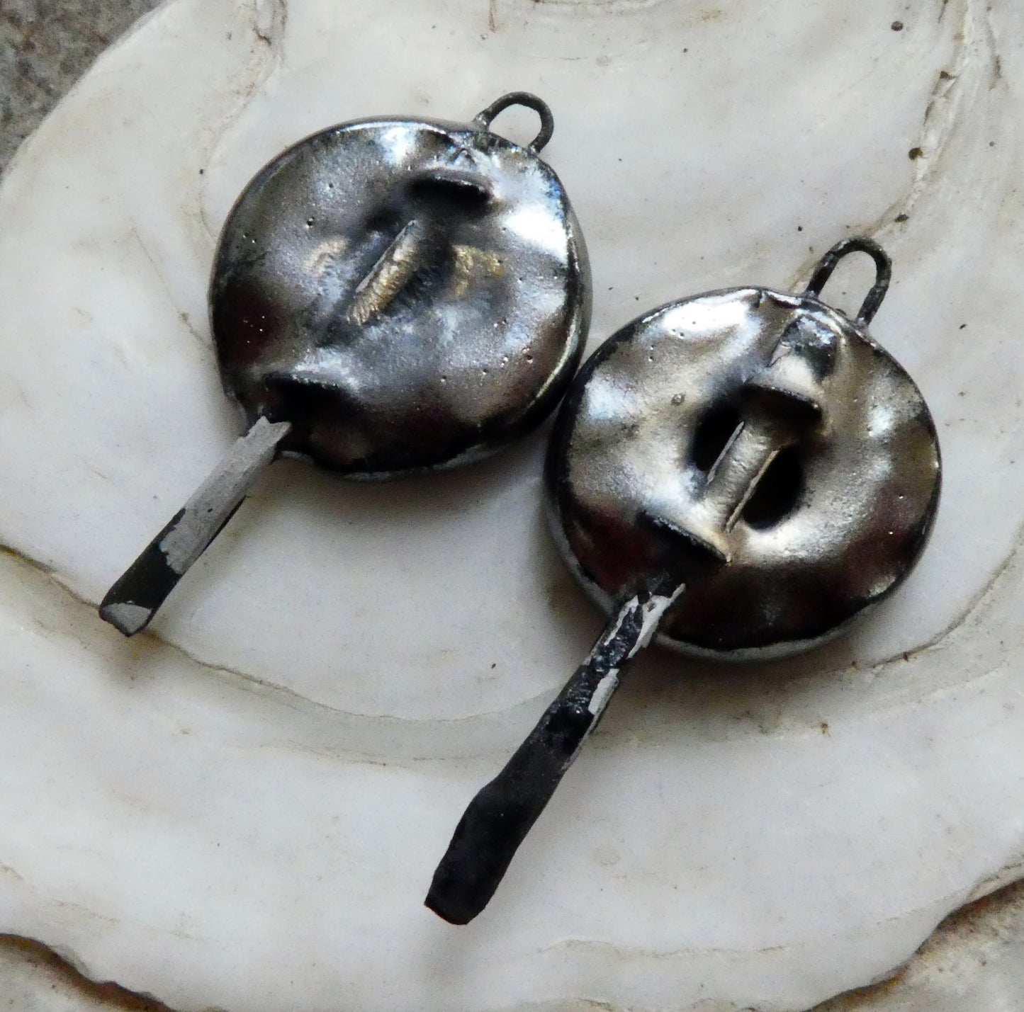 Ceramic Dimpled Disc Tailed Charms -Gloria