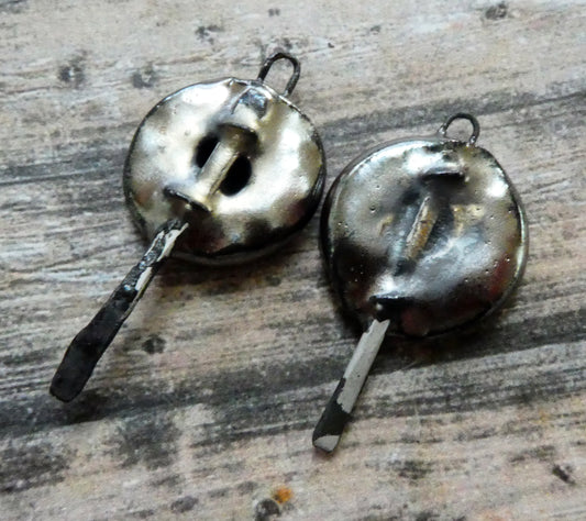 Ceramic Dimpled Disc Tailed Charms -Gloria