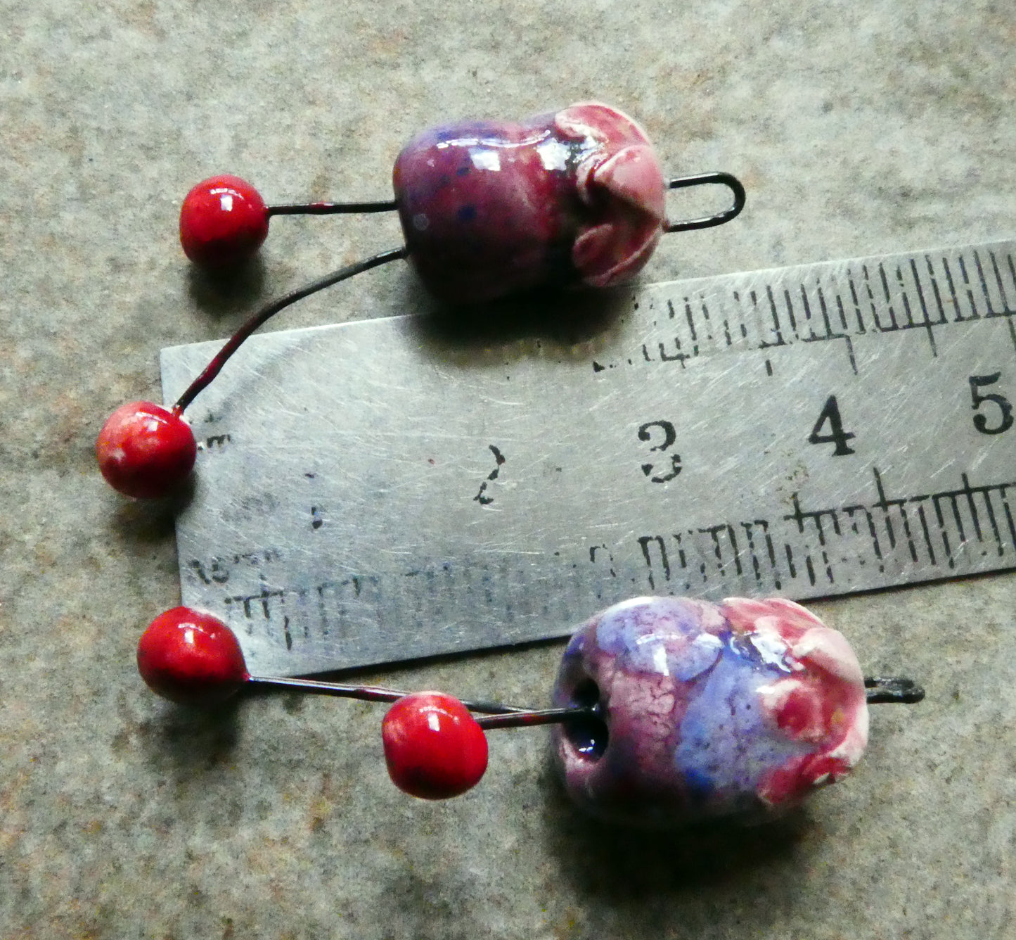 Ceramic Fuchsia Dangles - Plum Jelly