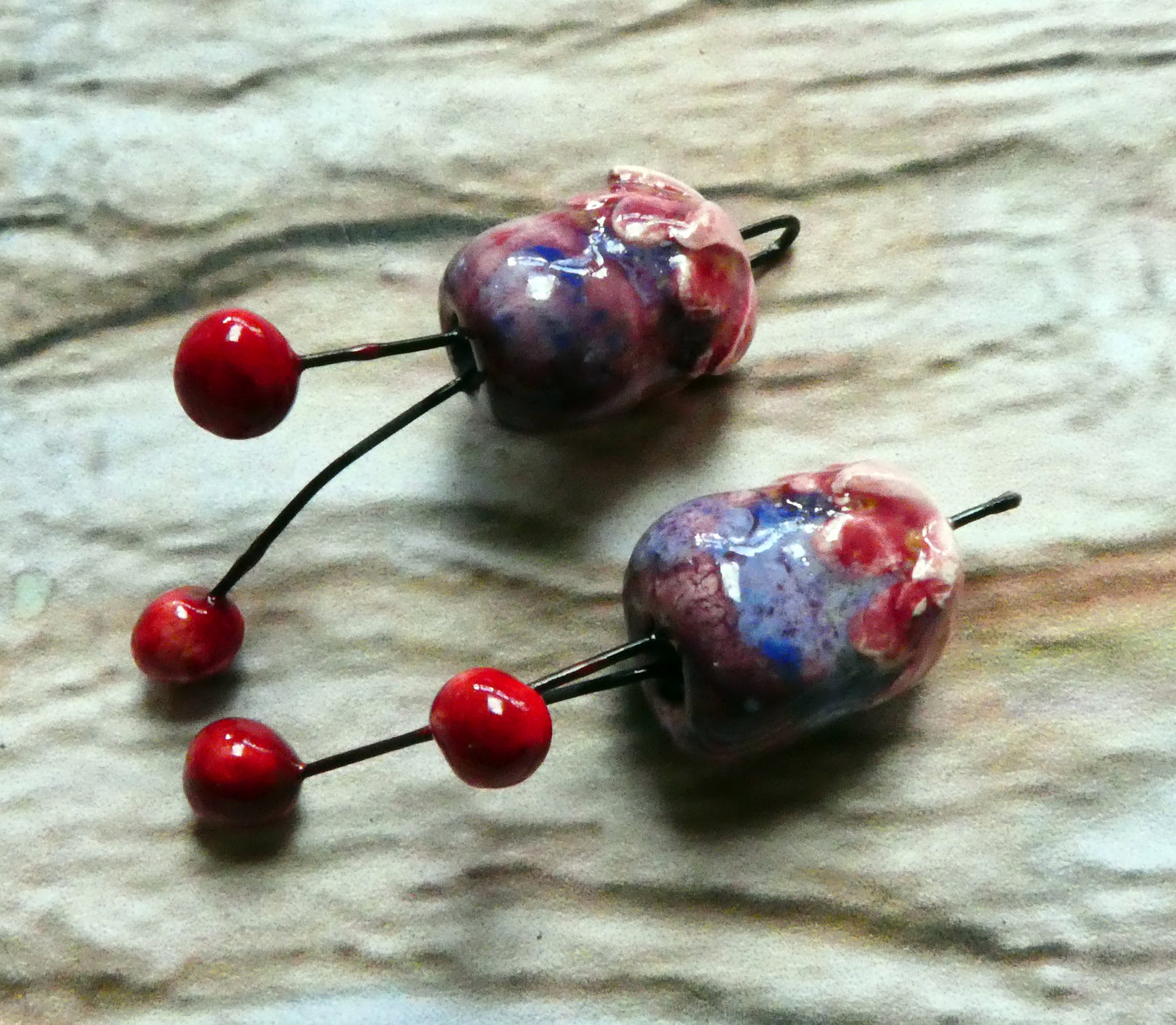 Ceramic Fuchsia Dangles - Plum Jelly