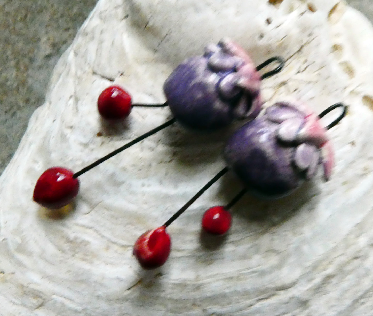 Ceramic Fuchsia Dangles -Grape