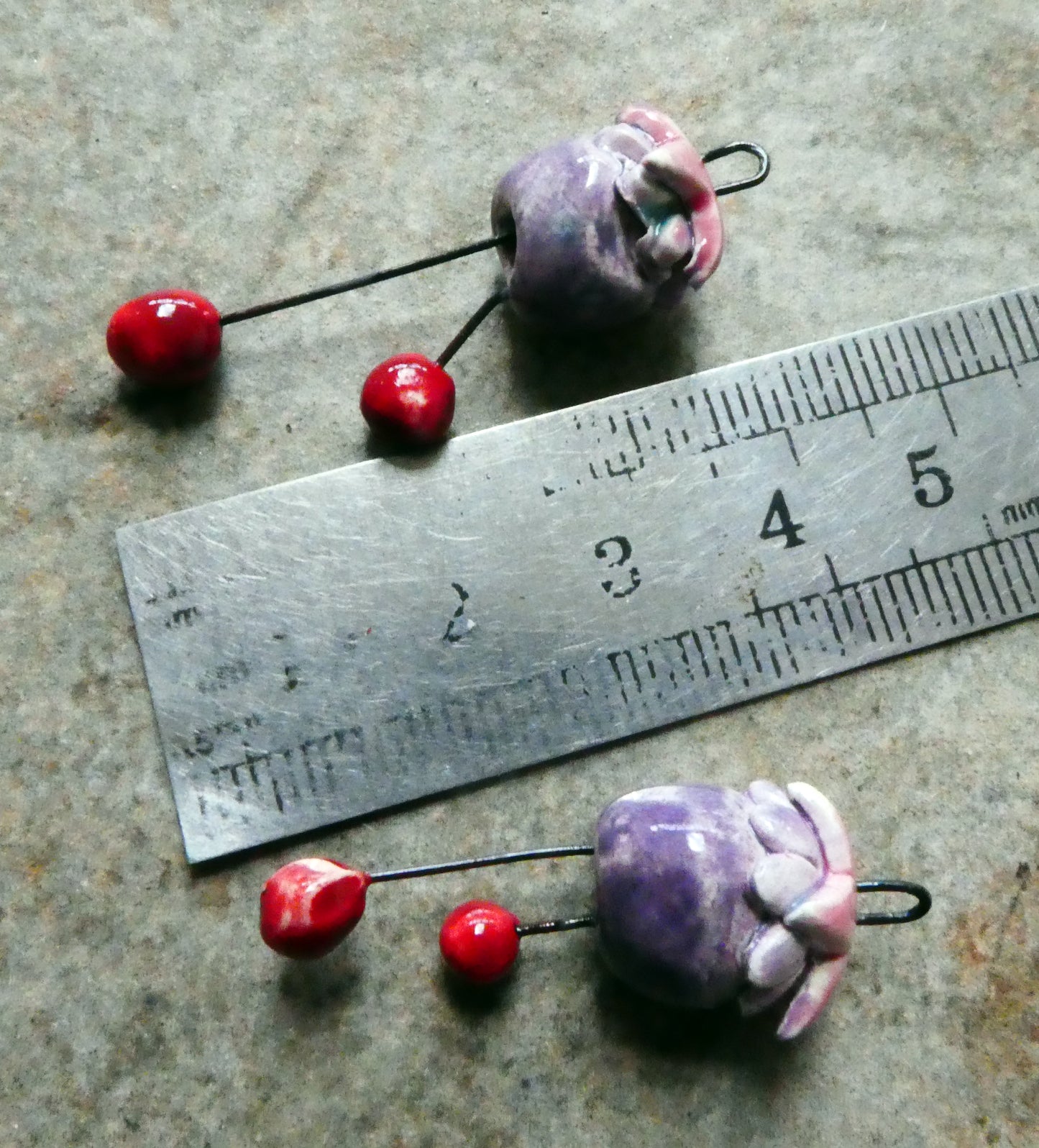 Ceramic Fuchsia Dangles -Grape