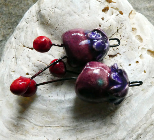 Ceramic Fuchsia Dangles -Strawberry Sundae