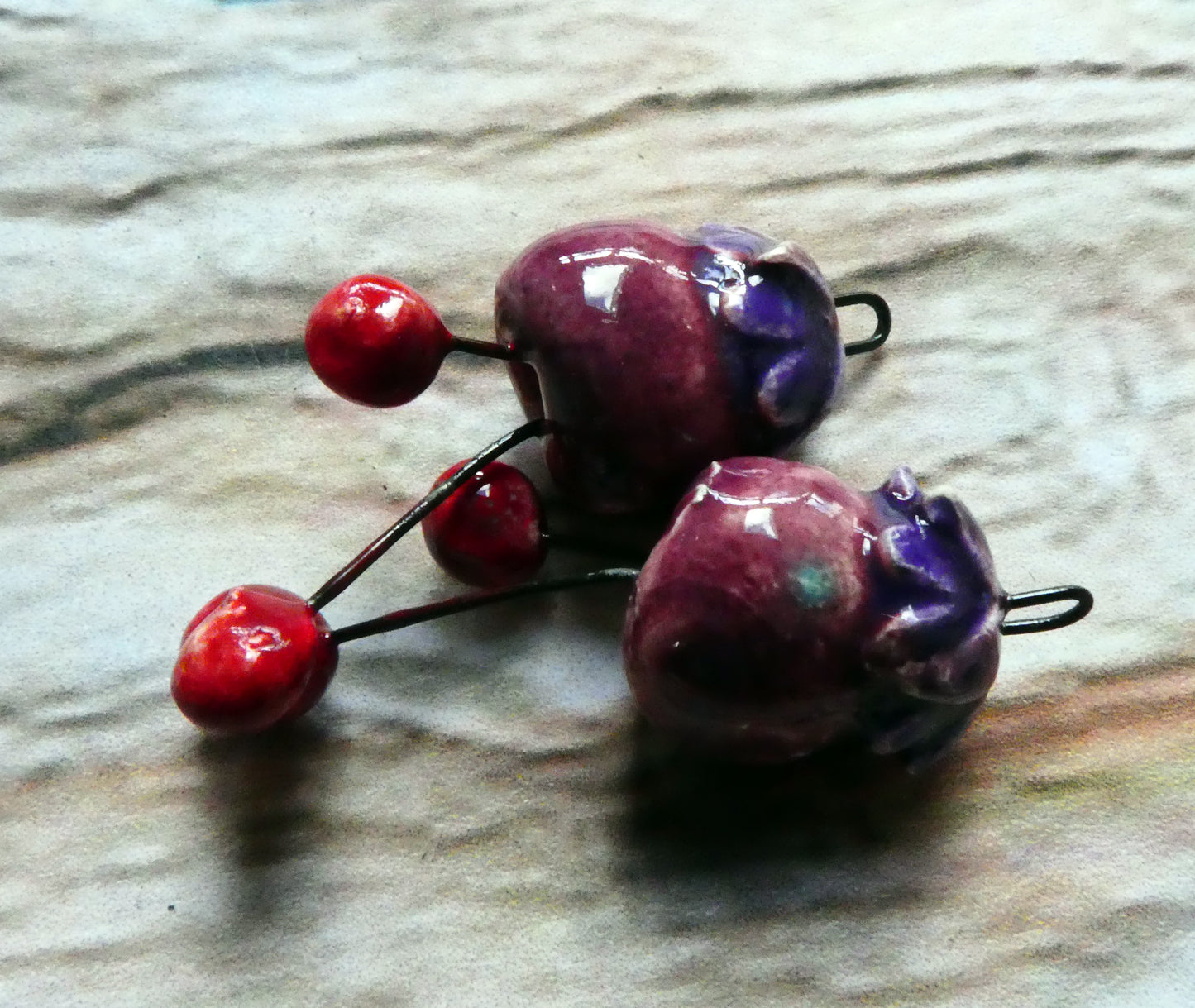 Ceramic Fuchsia Dangles -Strawberry Sundae